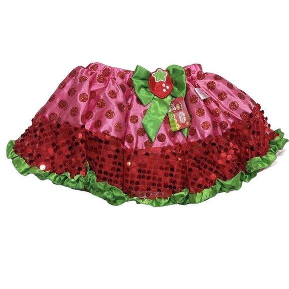 STRAWBERRY SHORTCAKE  Sequin Polka Dot Tutu Girls CS (4-6) Pink Multi  Dance NWT - Picture 4 of 14